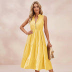 Stripe A-Line Printed Long Dress