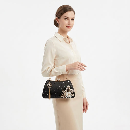 Soffien Pearl Tassel Clutch