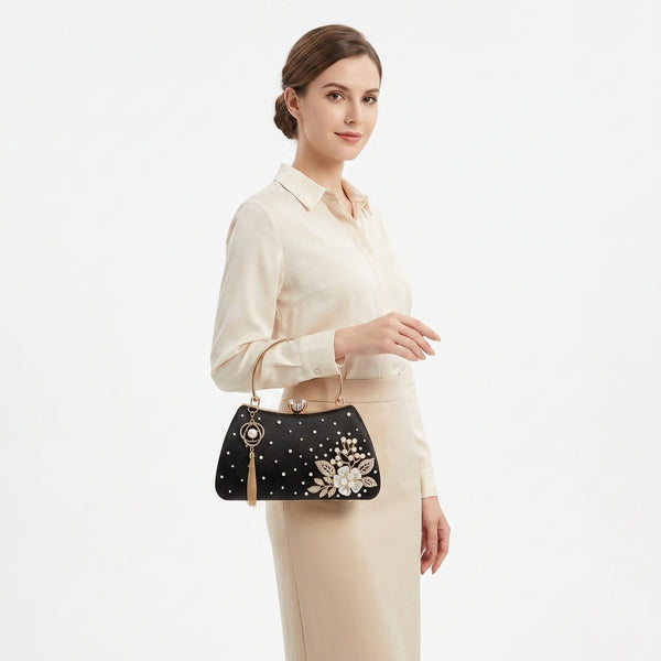 Soffien Pearl Tassel Clutch