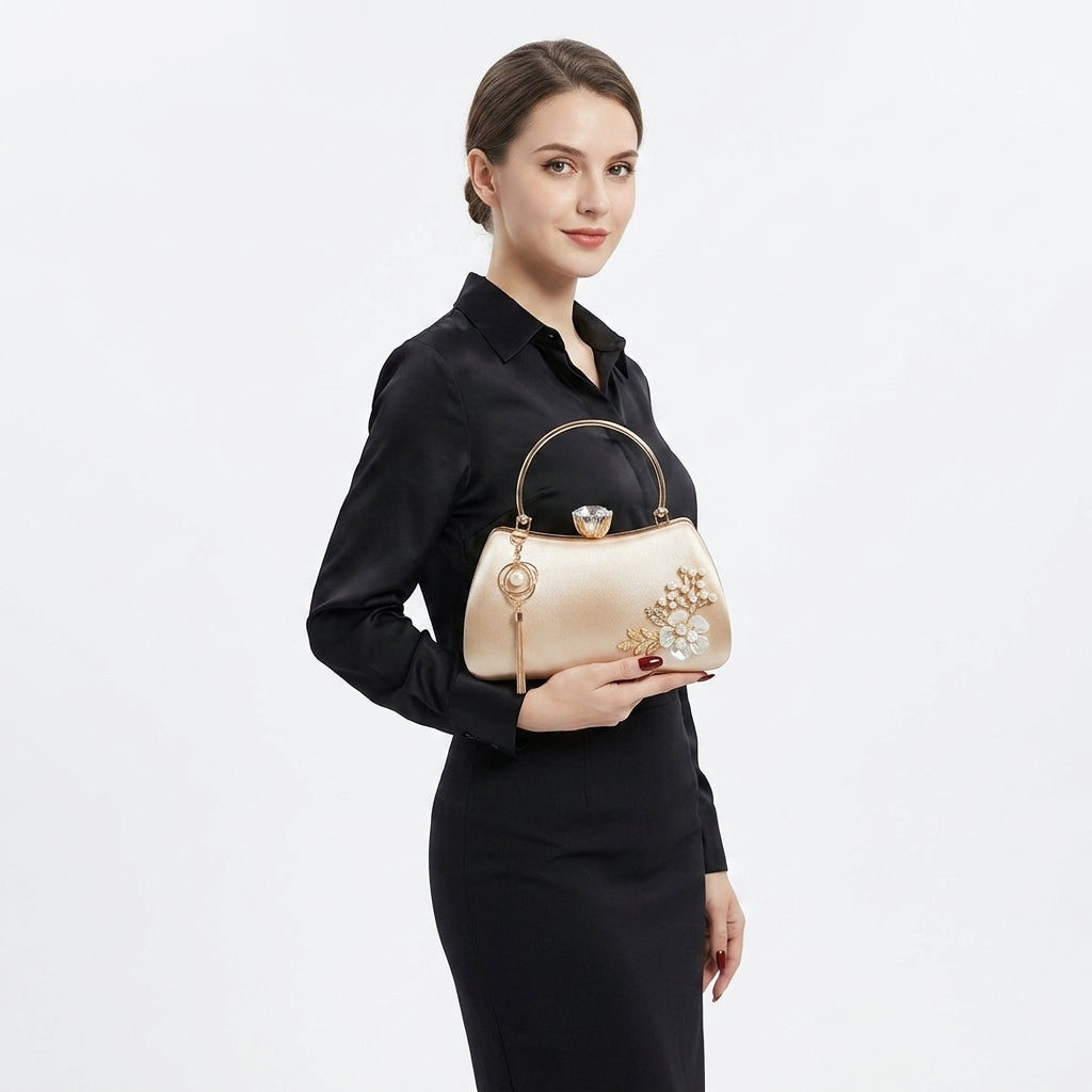 Soffien Pearl Tassel Clutch