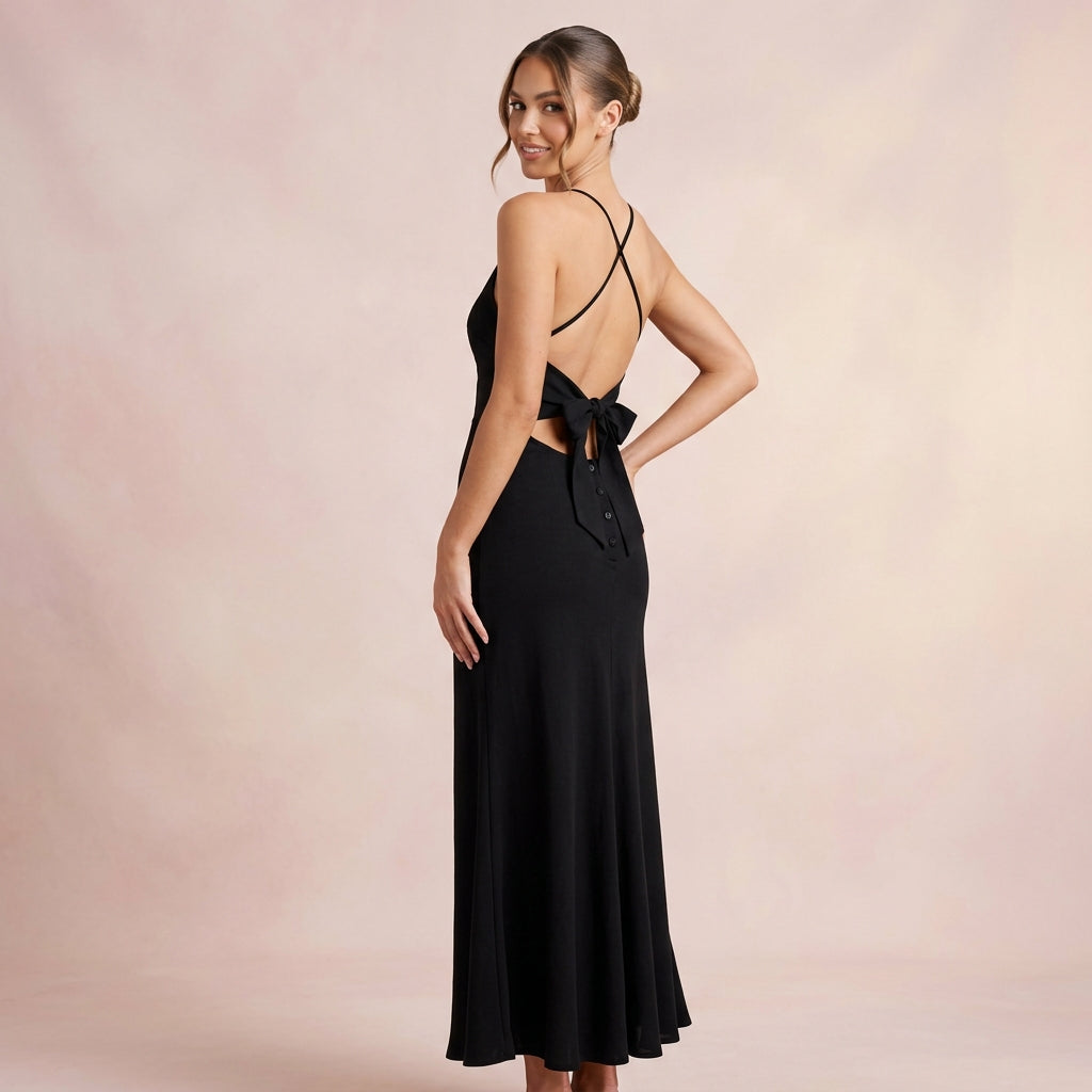 Backless Bodycon Maxi Dress