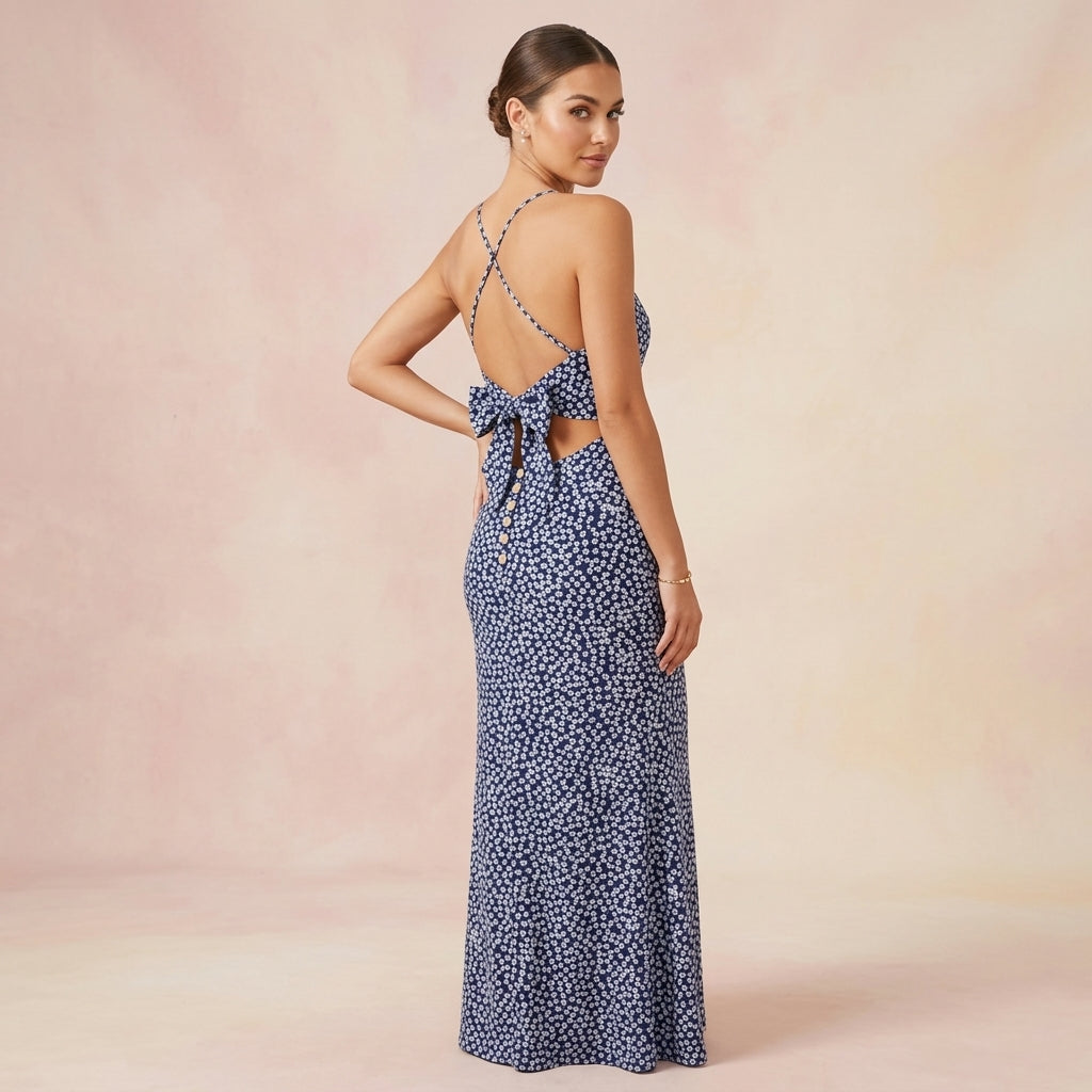 Backless Bodycon Maxi Dress