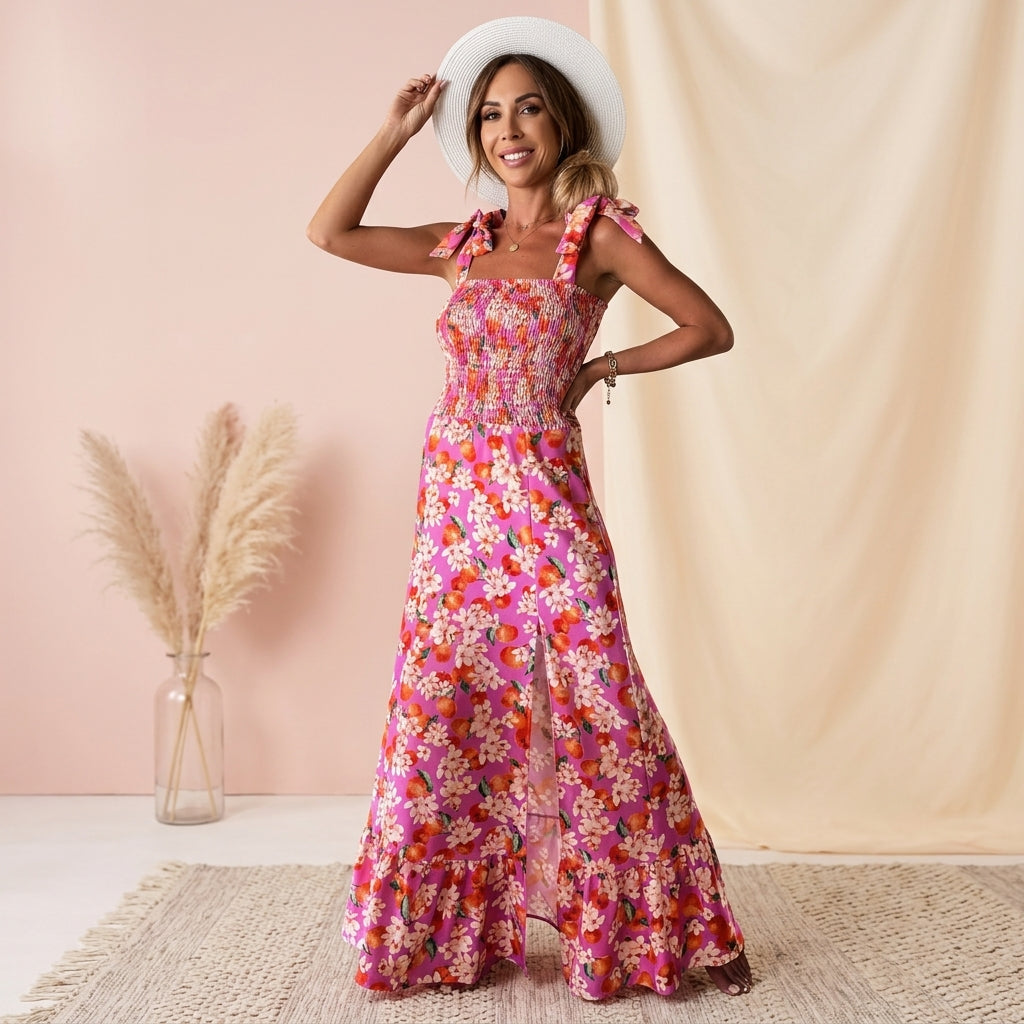 Sleeveless Printed Maxi Dress