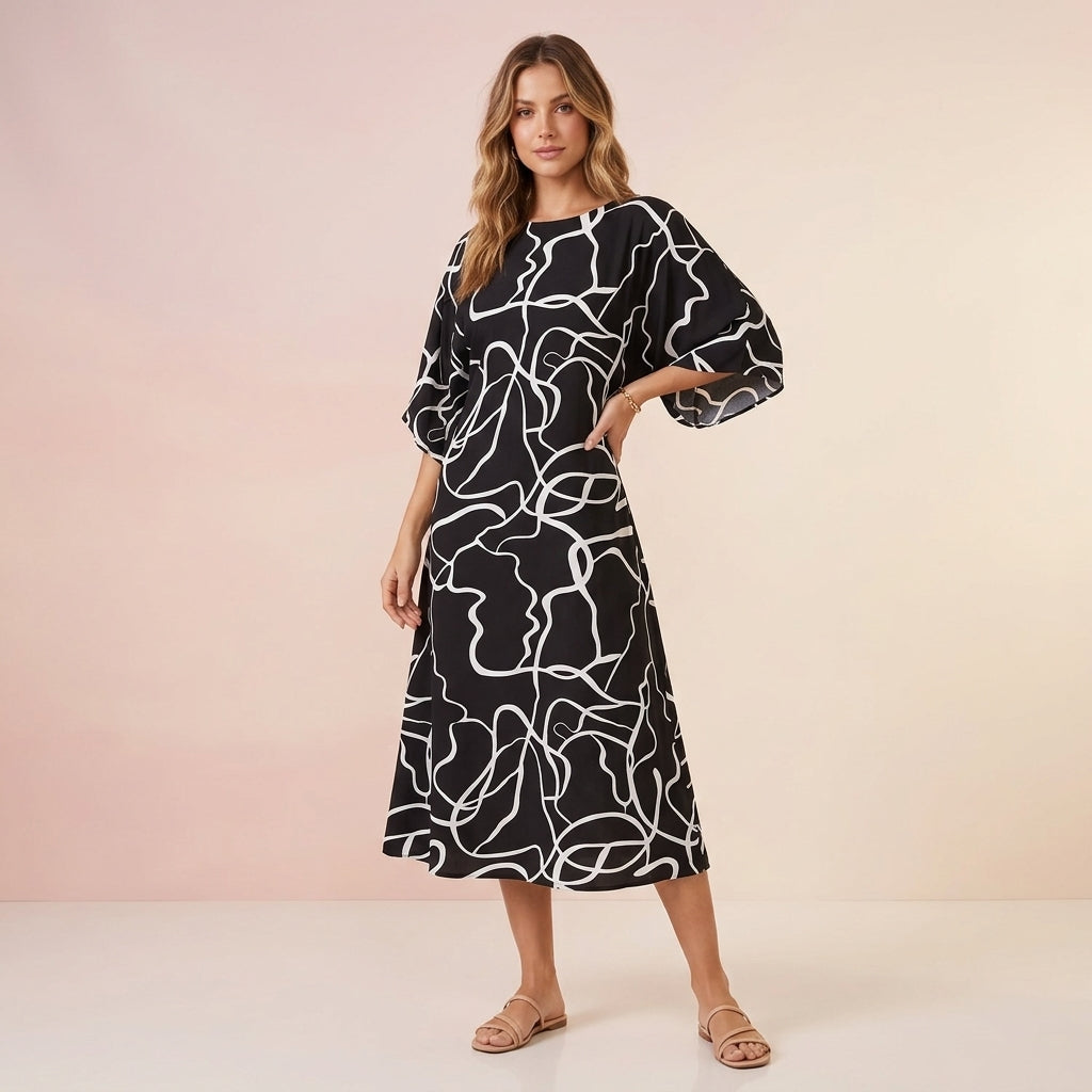 Geo Batwing Mini Dress