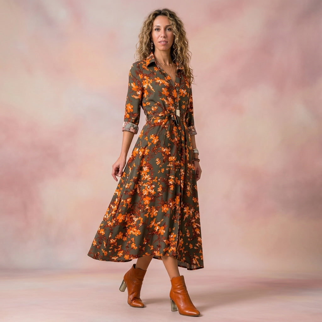 Madrid Vintage Chiffon Maxi Dress