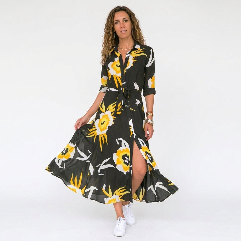 Madrid Vintage Chiffon Maxi Dress