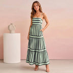 Summer Striped Long Beach Dress