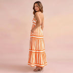Summer Striped Long Beach Dress