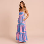 Summer Striped Long Beach Dress