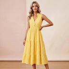 Stripe A-Line Printed Long Dress