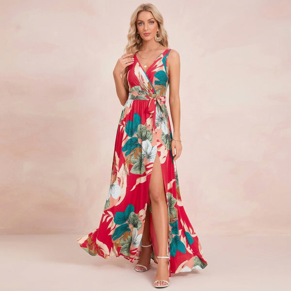 V-Neck Sleeveless Maxi Long Dress