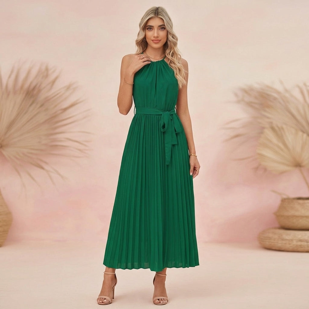 Elegant Lace-up Sleeveless Mini Dress
