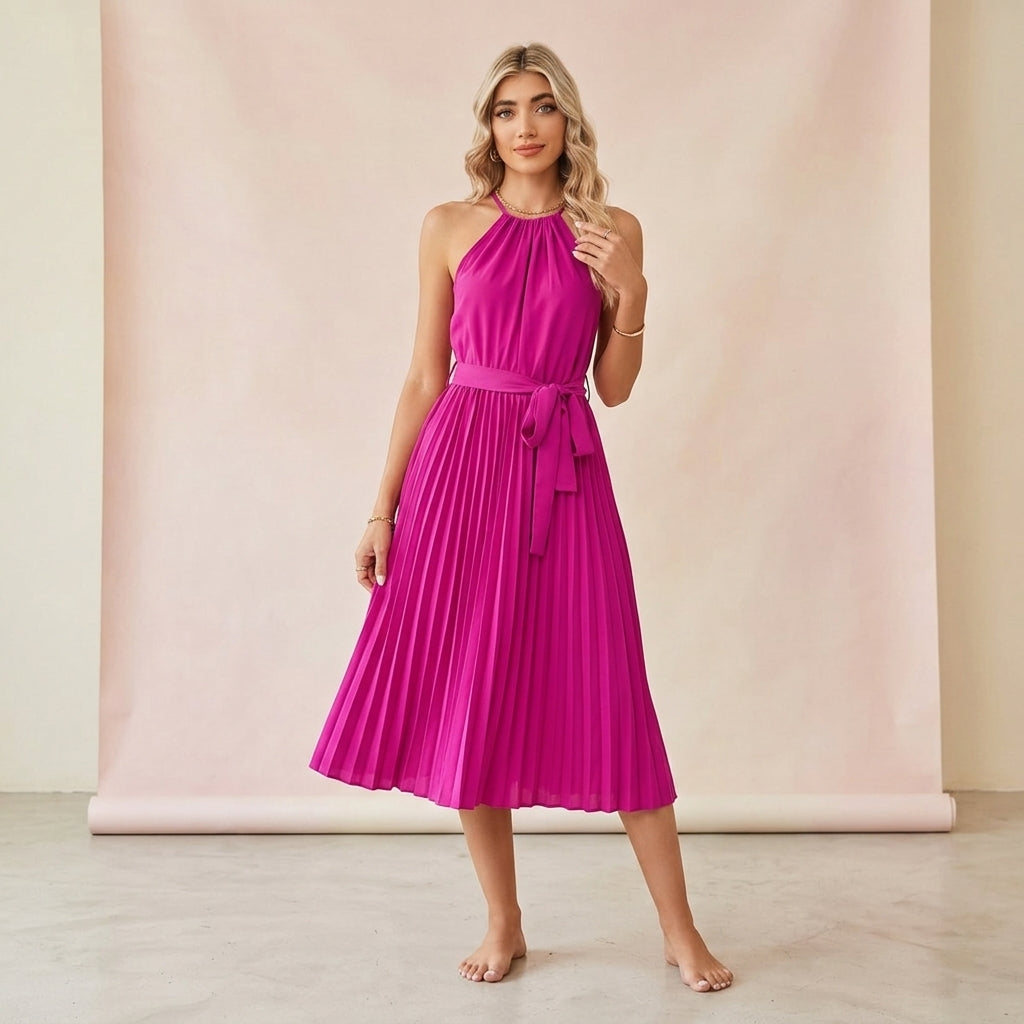 Elegant Lace-up Sleeveless Mini Dress