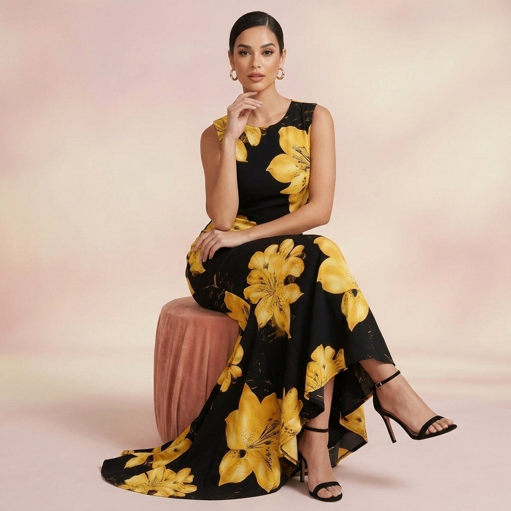 Printed Mermaid Dress For Women