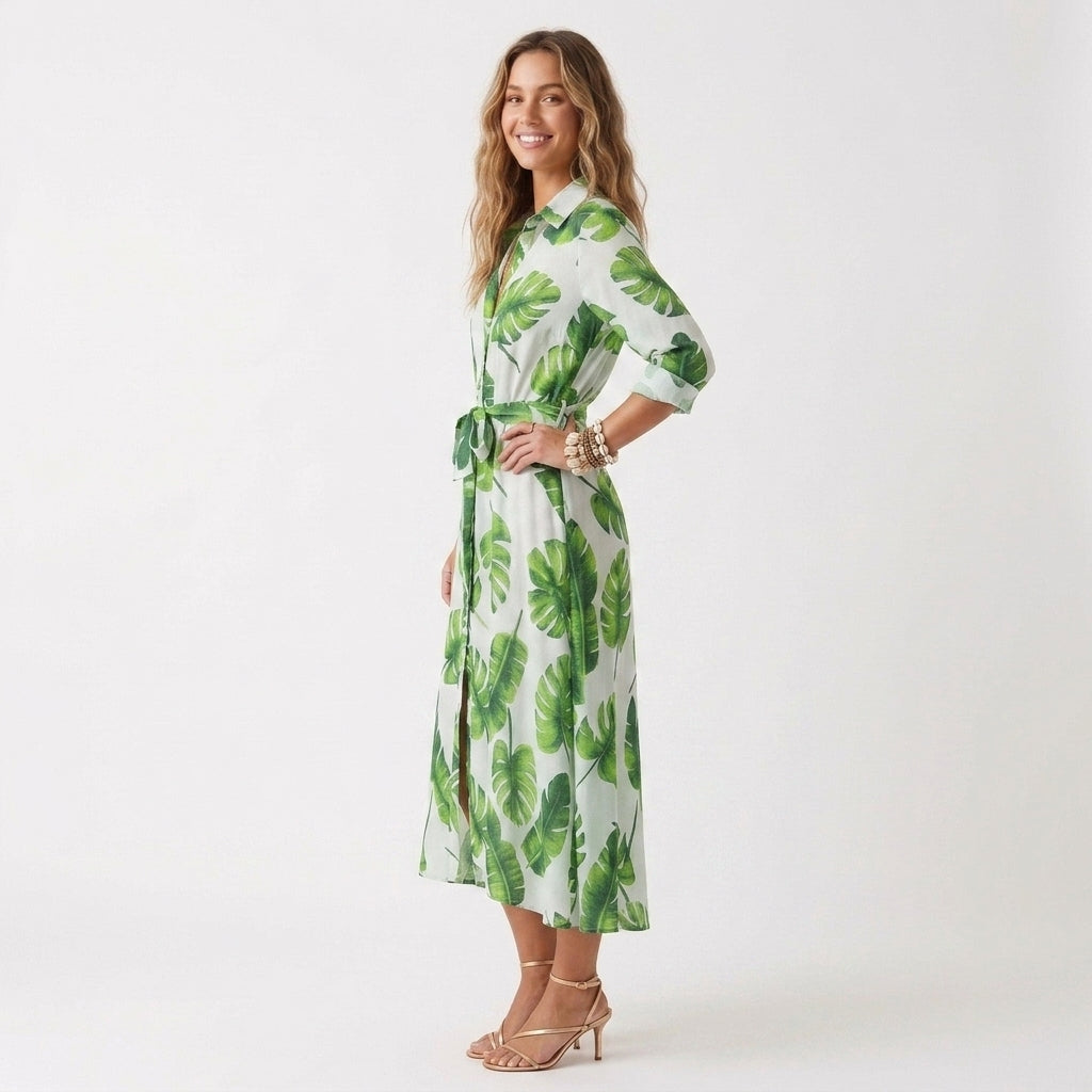 Madrid Vintage Chiffon Maxi Dress