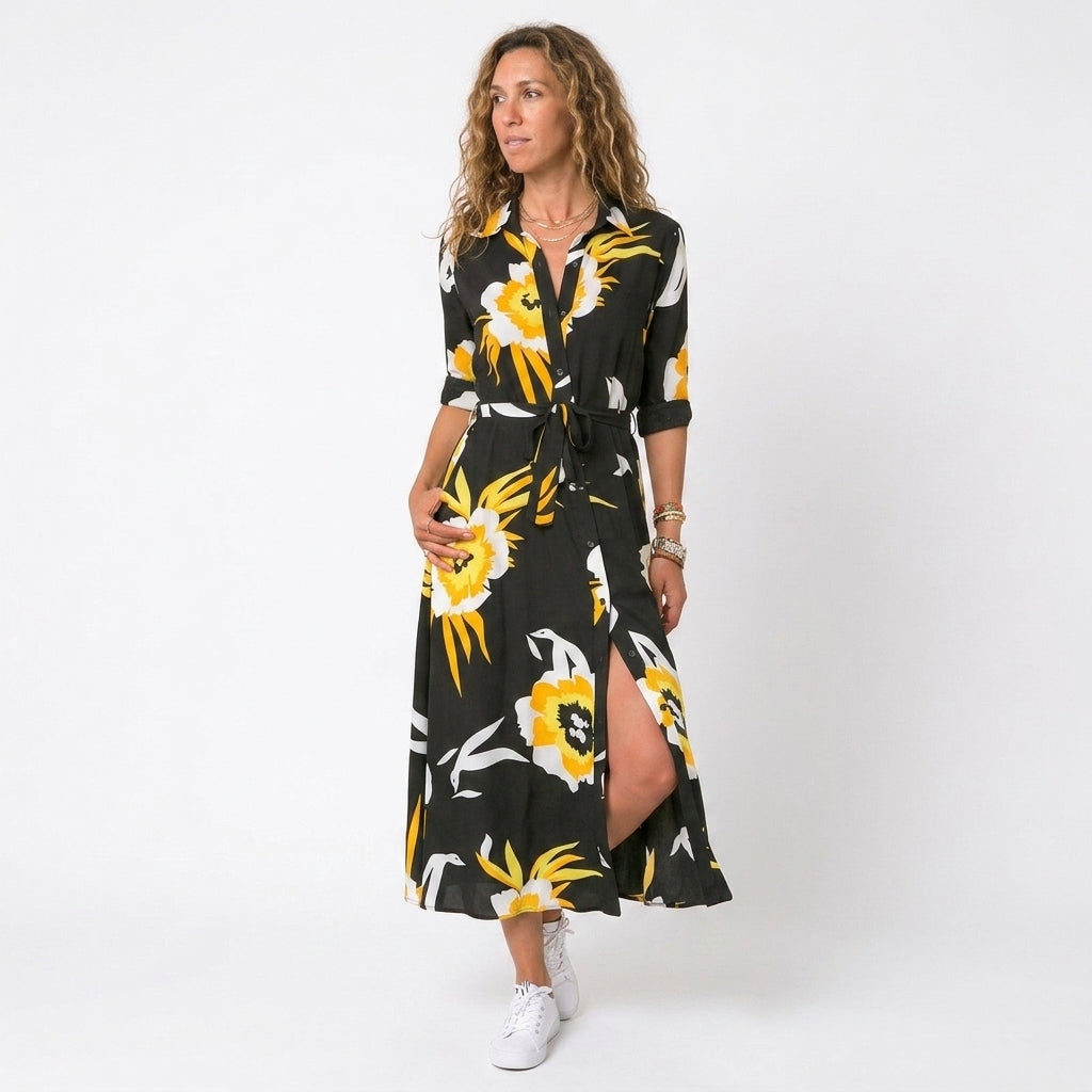 Madrid Vintage Chiffon Maxi Dress