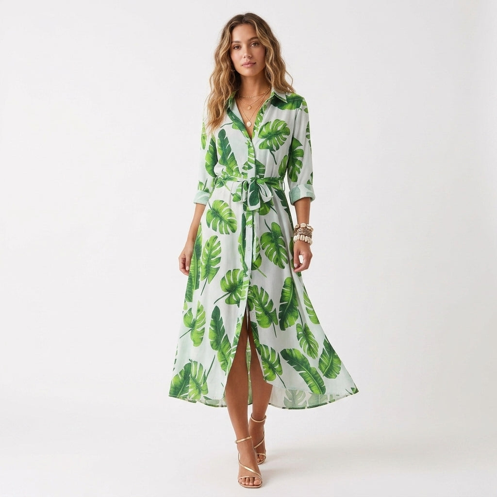 Madrid Vintage Chiffon Maxi Dress